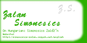 zalan simoncsics business card